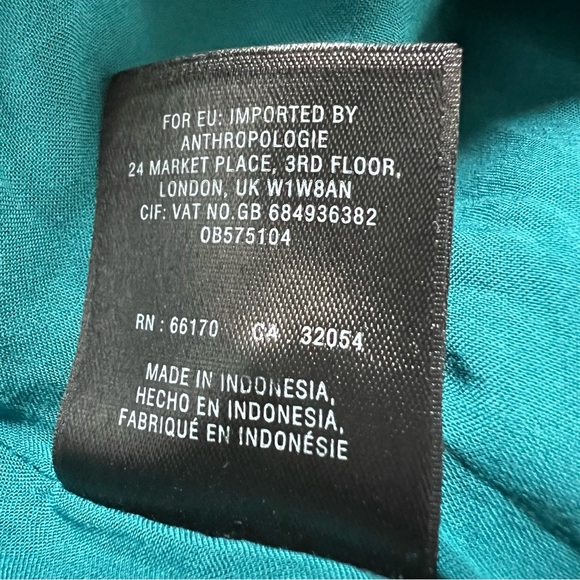 Anthropologie Maeve Ella Blue Floral Cold Shoulder Knee Length Dress size 14 - Picture 10 of 12